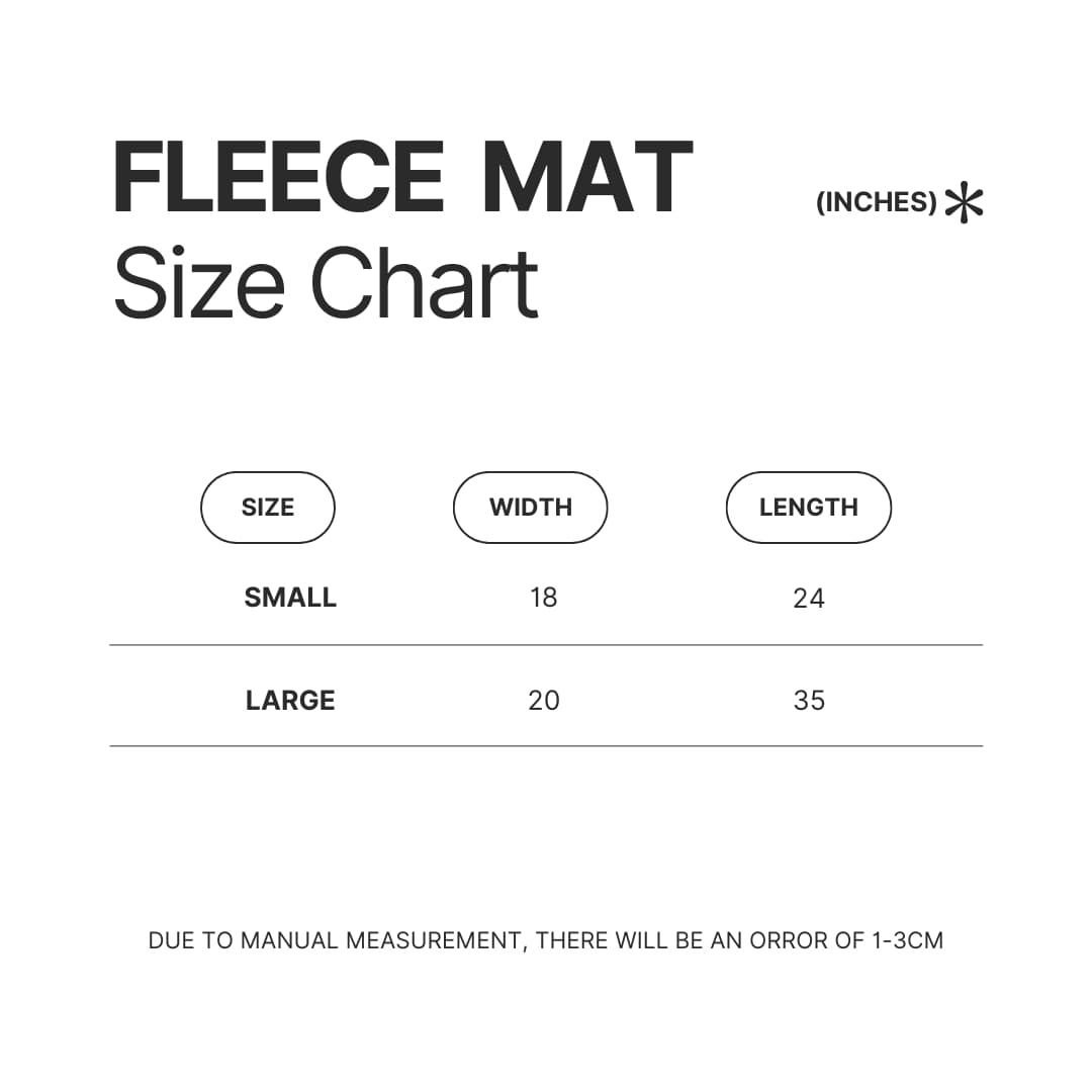 Fleece Mat Size Chart - Cbum Gifts