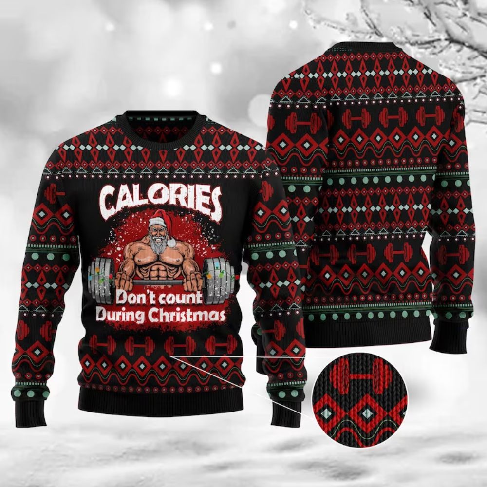 Chris Bumstead Calories Don’t Count Ugly Christmas Sweater